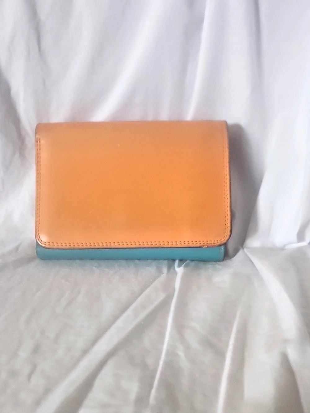 Color Block Wallet in Orange & Turquoise By MYWALIT